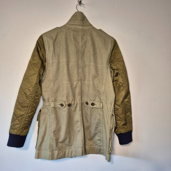 J. Crew Khaki Boyfriend Utility Military Field Cargo Army Jacket Size Small - Picture 16 of 16